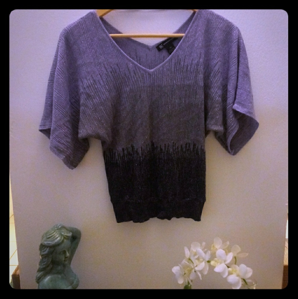 Fun & Flirty purple ombre sparkle stitched blouse